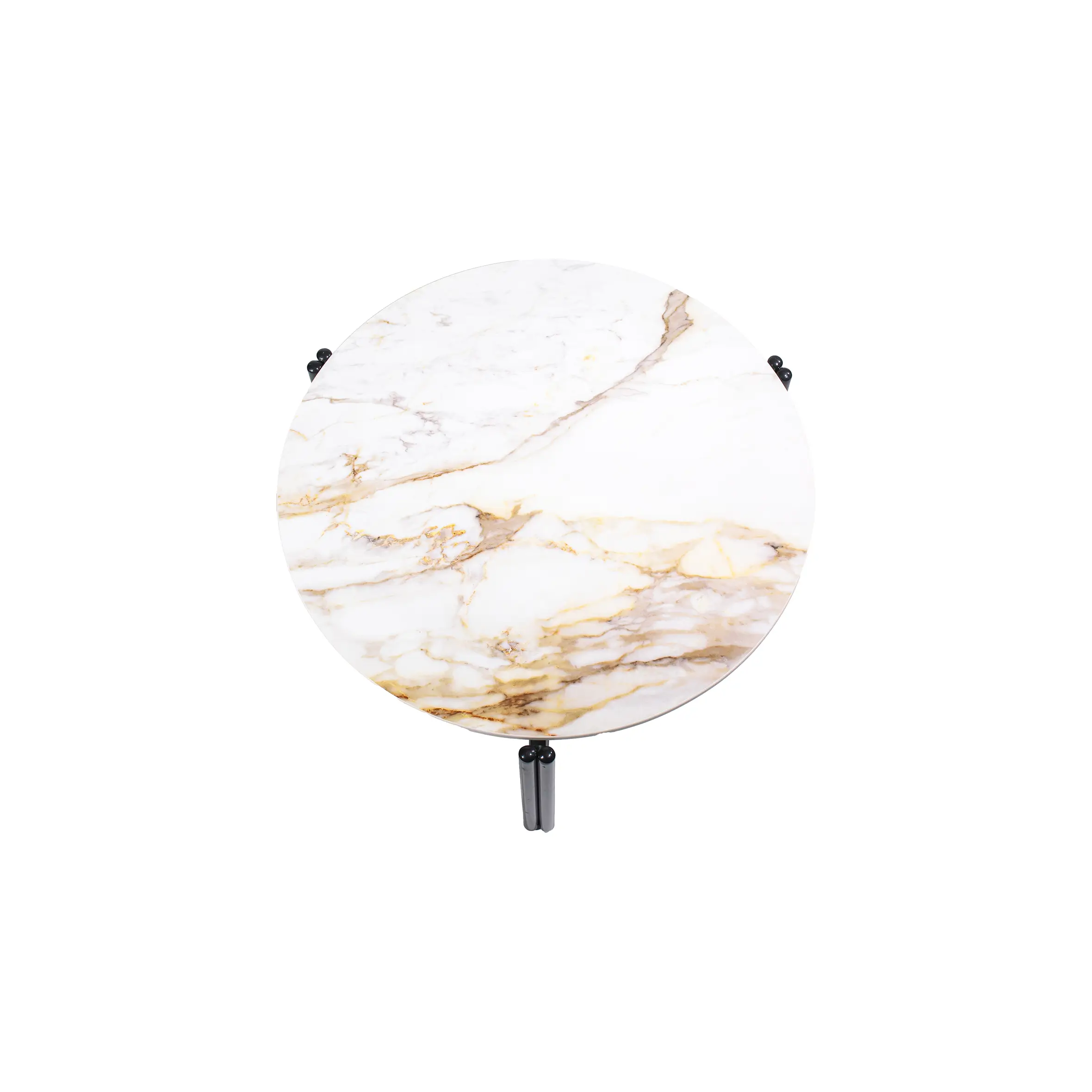 Modern office lounge with a gray sofa, round marble coffee table, potted plants, and a coffee station against a blue accent wall. Calm, inviting atmosphere.