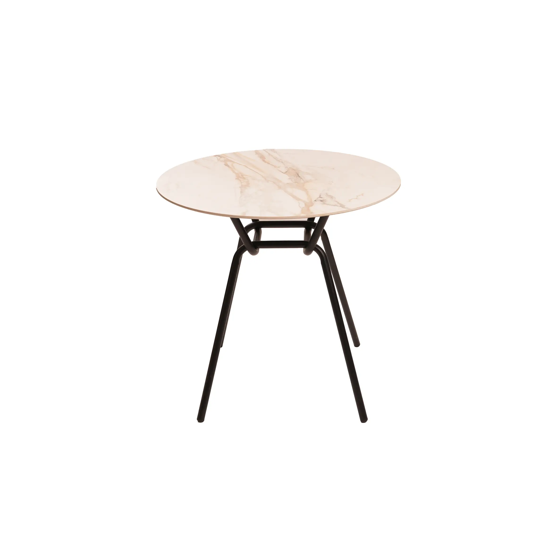 Modern cafeteria with round tables, colorful chairs, and bright windows. Soft lighting and neutral tones create a welcoming and relaxed atmosphere.