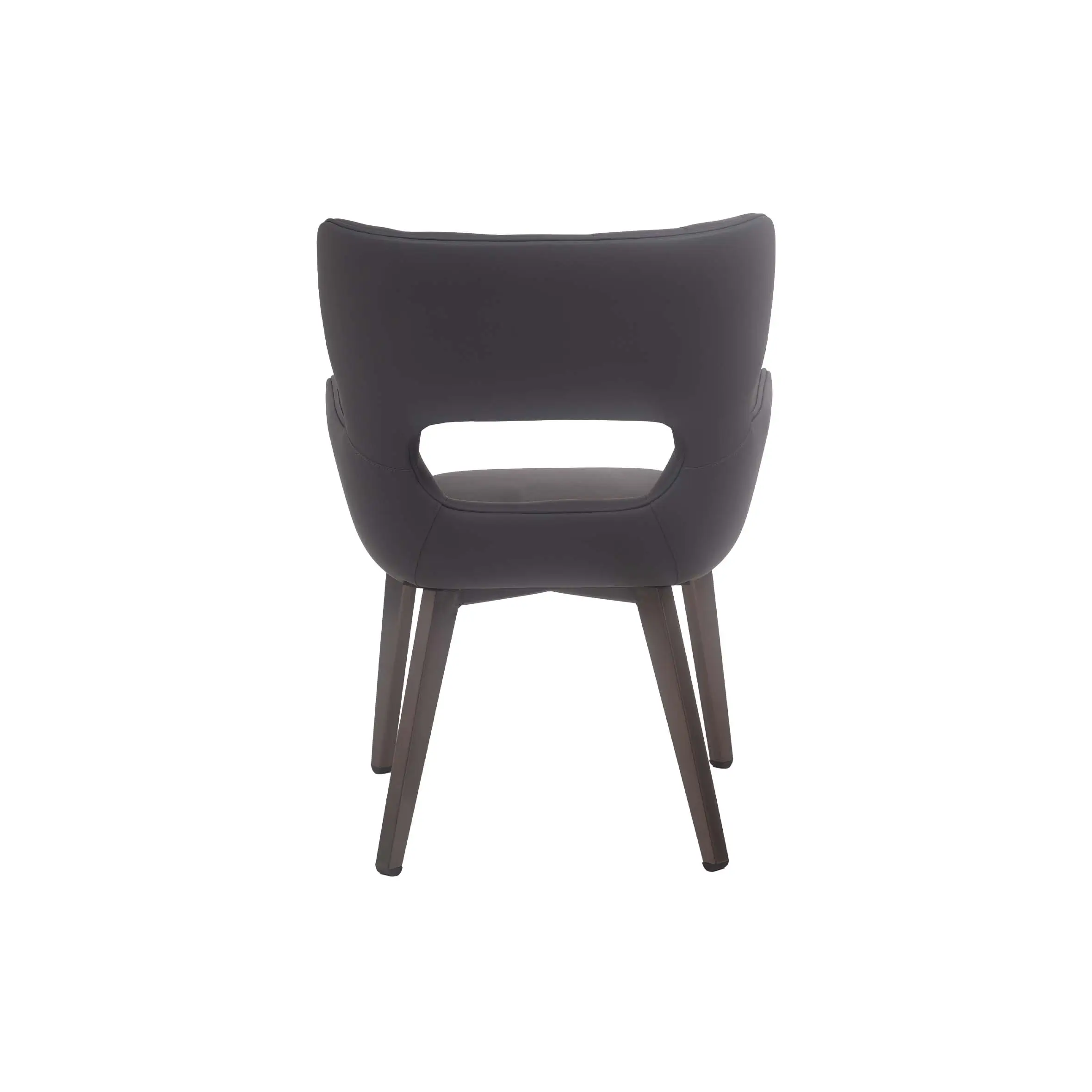 Modern conference room with sleek black chairs, a large wooden table, and floor-to-ceiling windows. Soft lighting creates a professional tone.