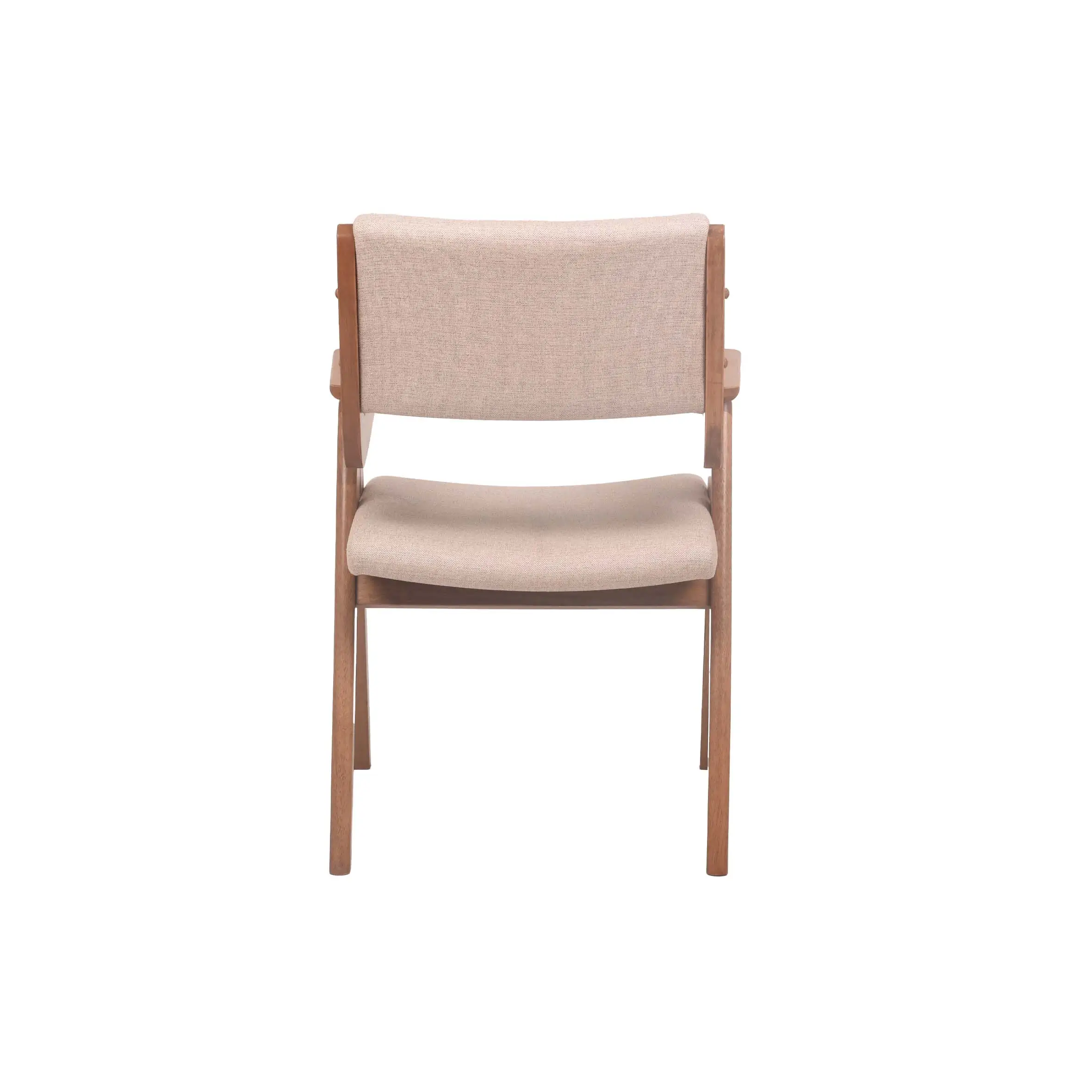 Modern office with large windows, wooden desk, and cushioned chair on a striped rug. Bookshelf with decor, plants, and files adds an organized feel.