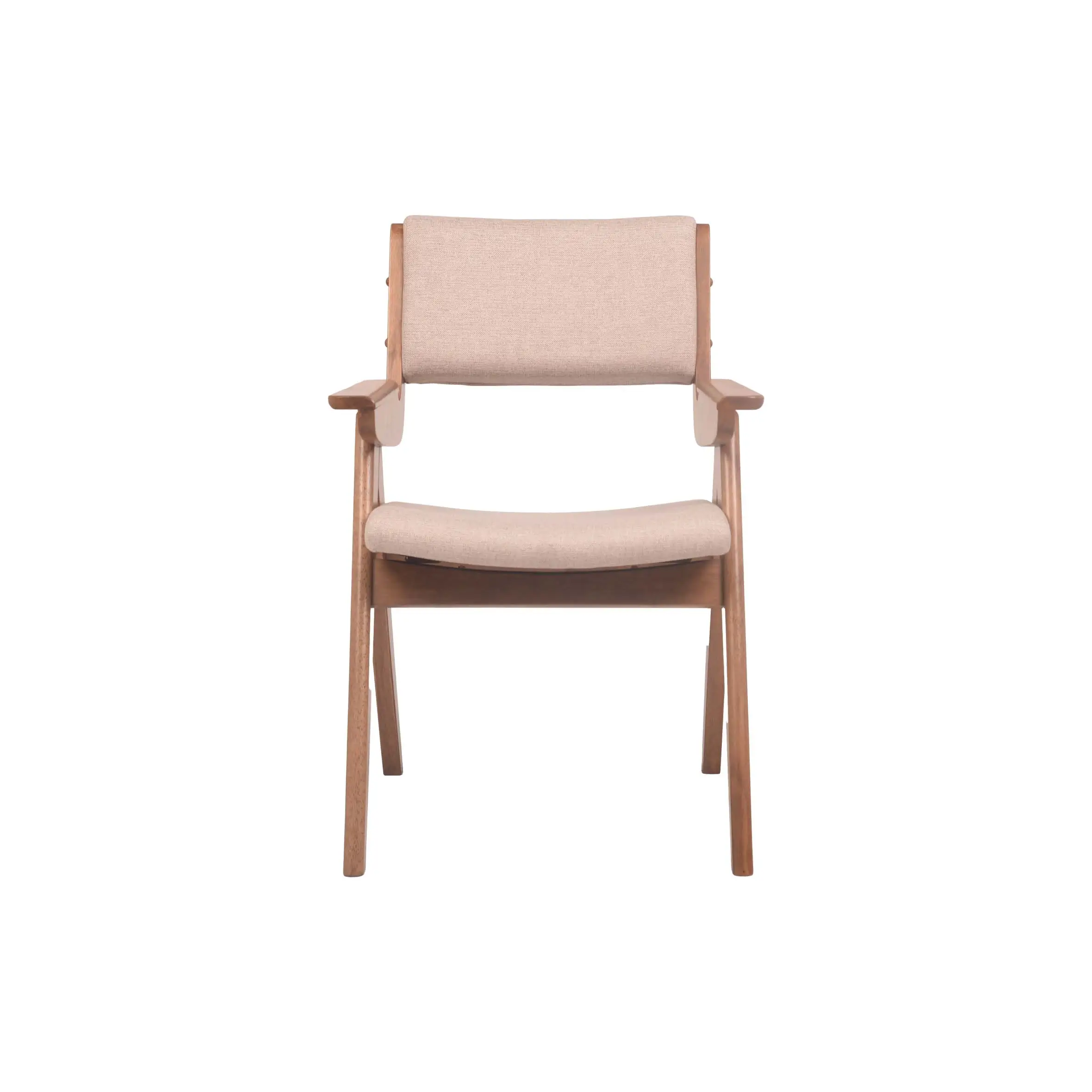 Modern office with large windows, wooden desk, and cushioned chair on a striped rug. Bookshelf with decor, plants, and files adds an organized feel.