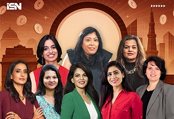 A digital collage featuring eight successful Indian women entrepreneurs, including Meghna Agarwal, recognized among the top eight richest women startup founders in India.