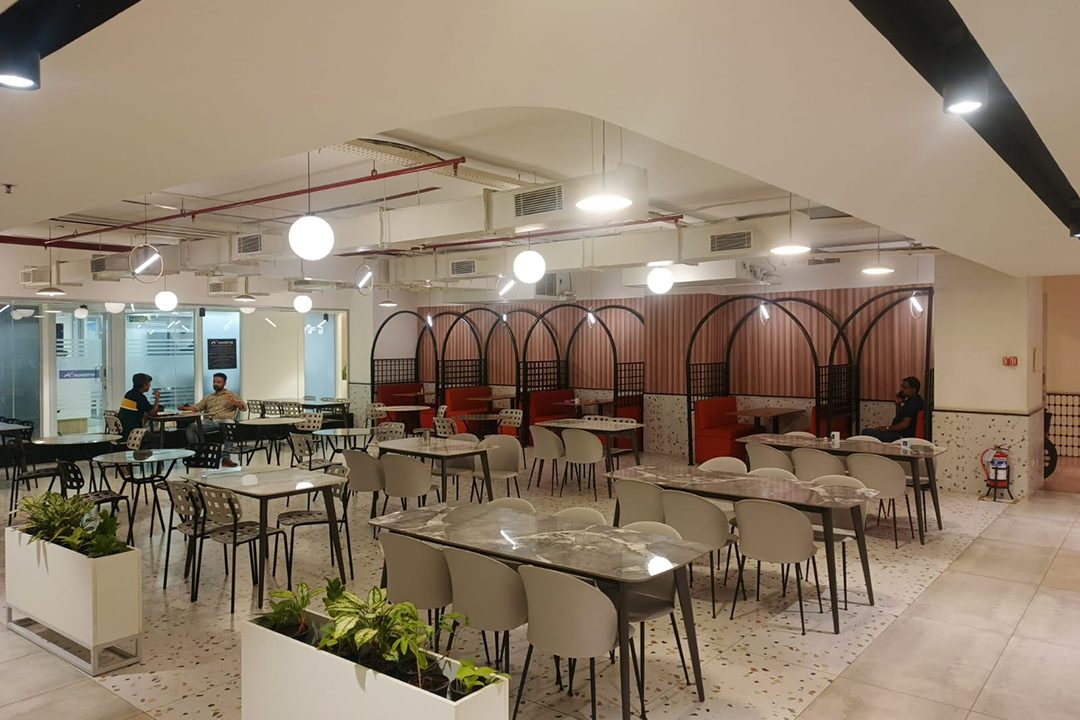 IndiQube Wave cafeteria in managed office spaces and coworking spaces